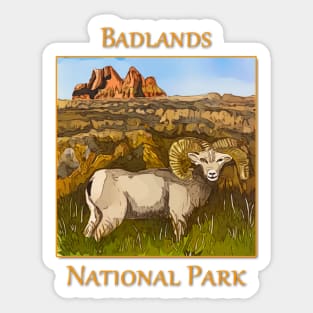 Badlands National Park with Bighorn Sheep Sticker